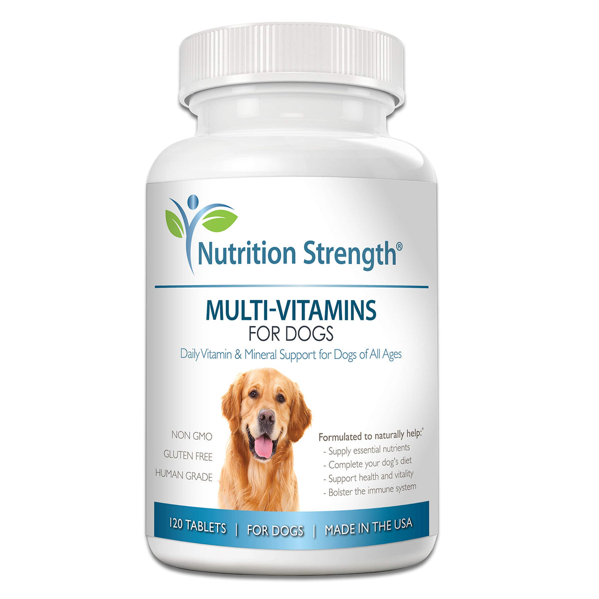 Nutrition Strength emballage avant montrant informations produit et bénéfices visibles