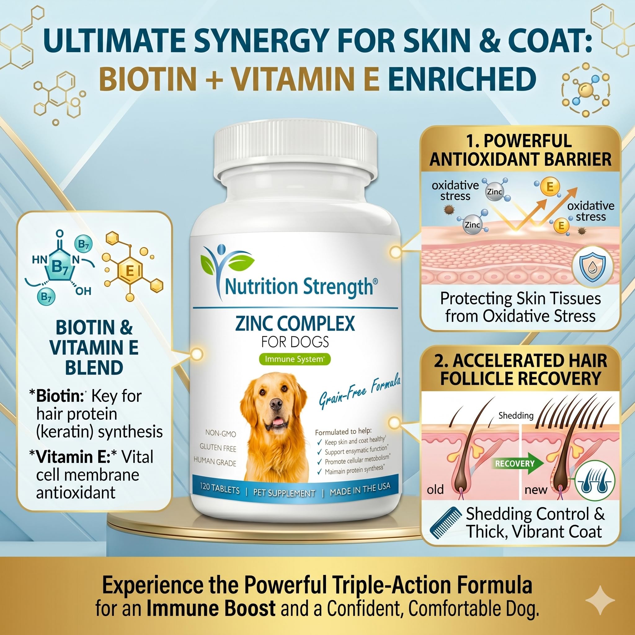 Nutrition Strength texture comprimé détail soulignant appétence