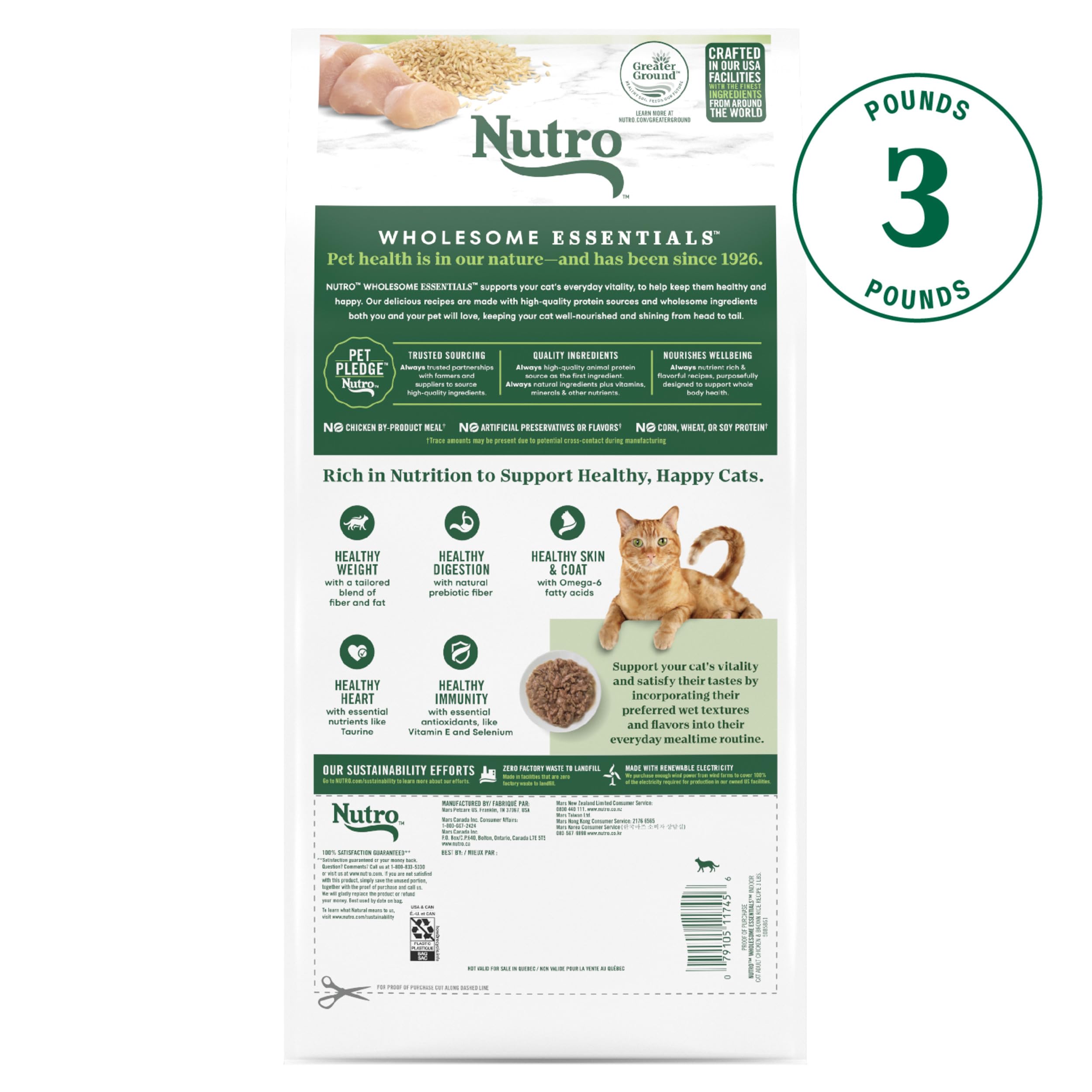 Nutro gros plan sur croquettes montrant la texture et facilité de mastication