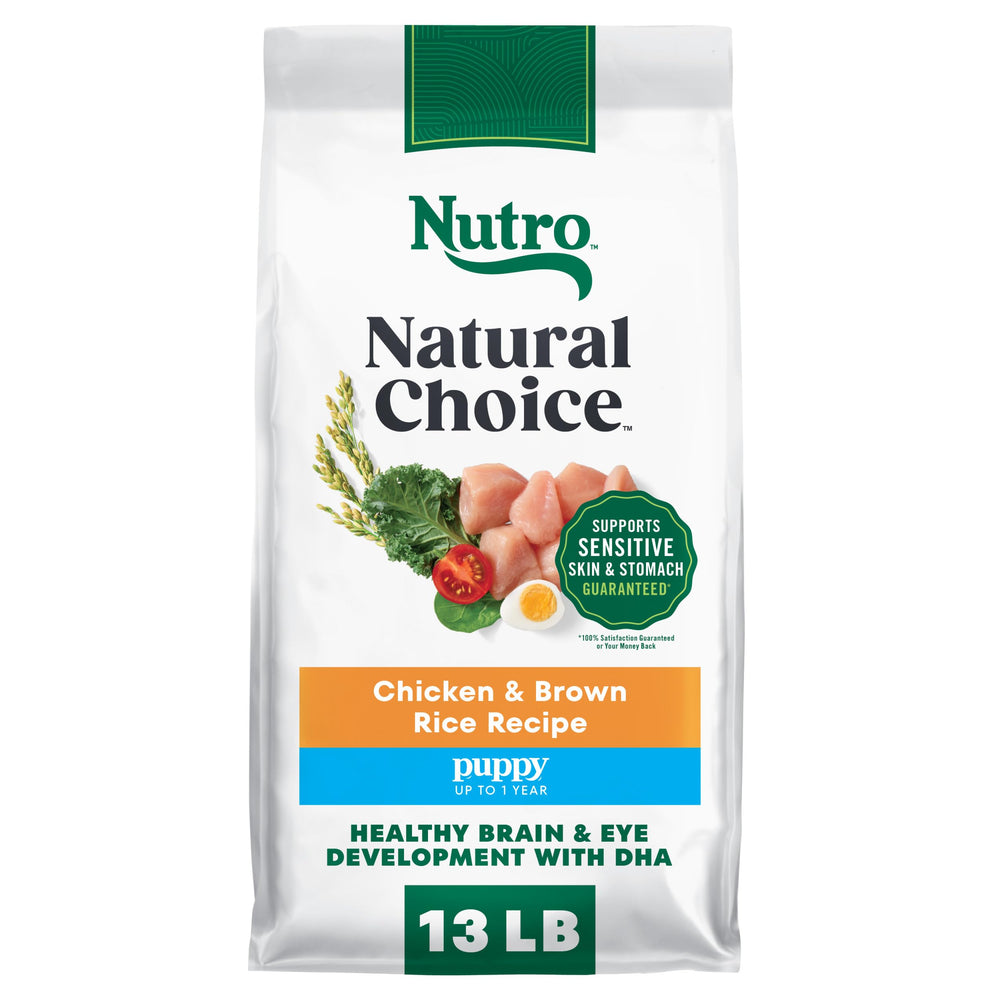 Nutro emballage avant montrant recette puppy et avantage nutritionnel