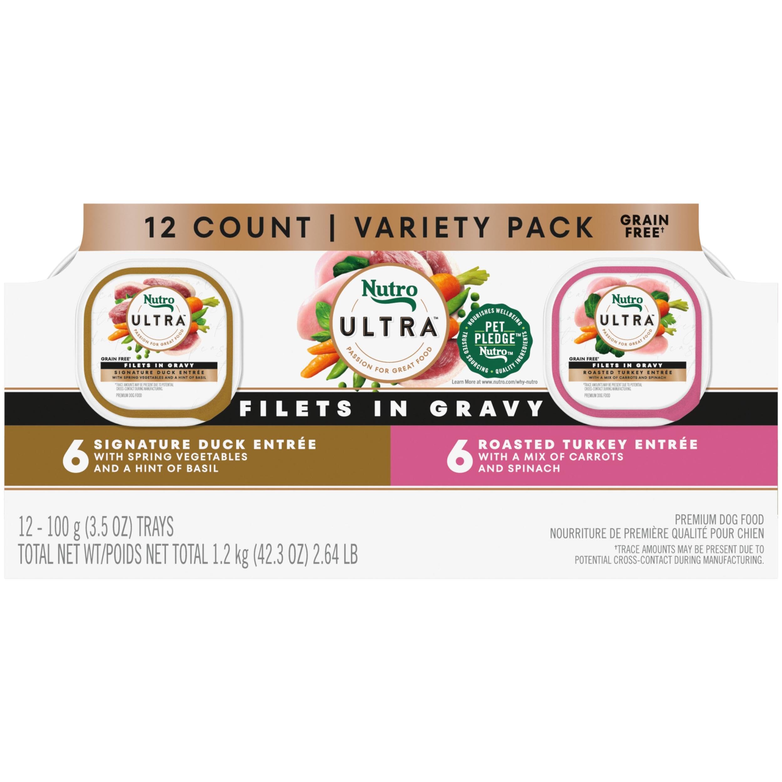 Nutro emballage avant montrant le pack de filets et clarté d'information