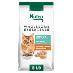 Nutro emballage avant poulet et riz montrant l'étiquette et l'avantage nutritionnel