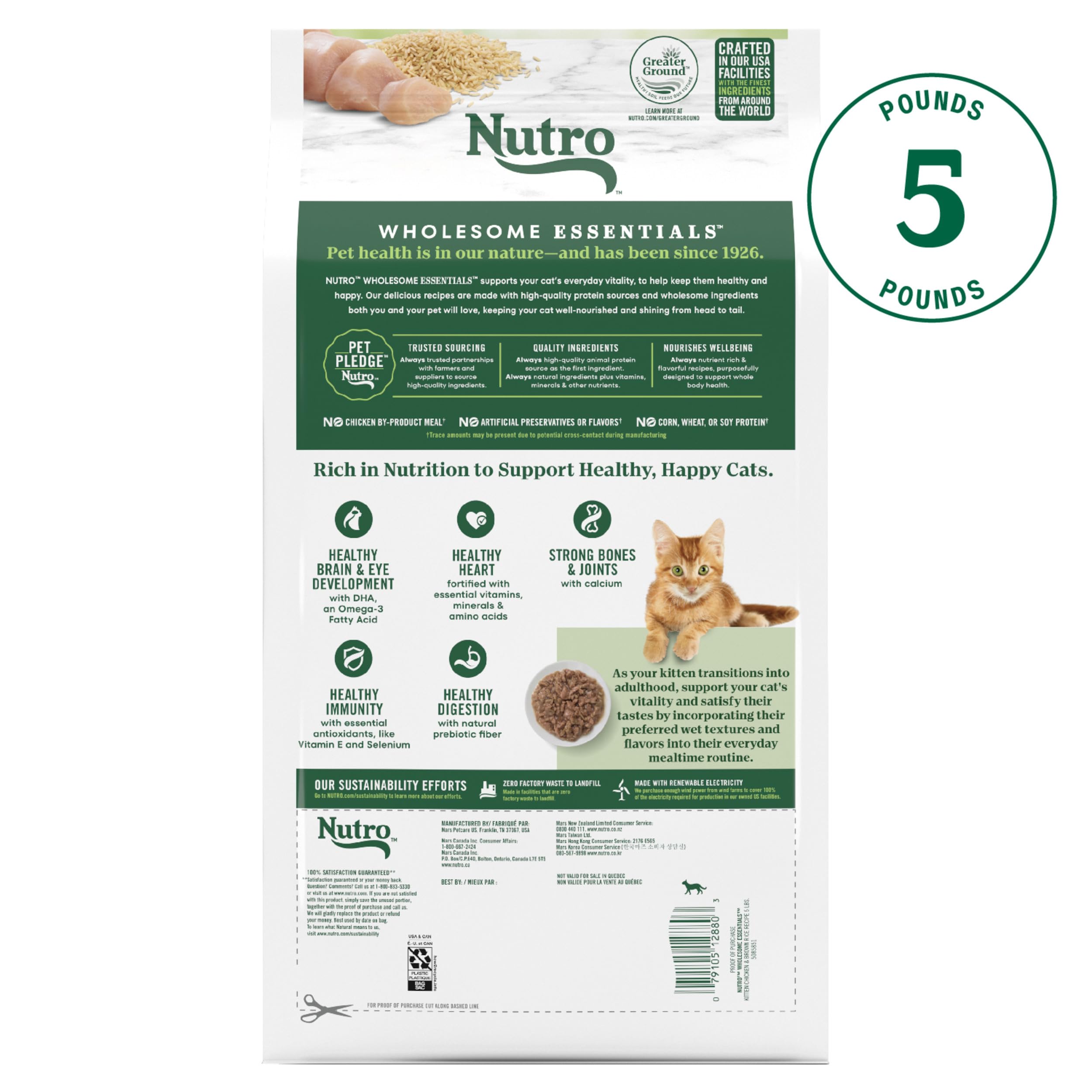 Nutro gros plan des croquettes montrant texture digeste et appétente