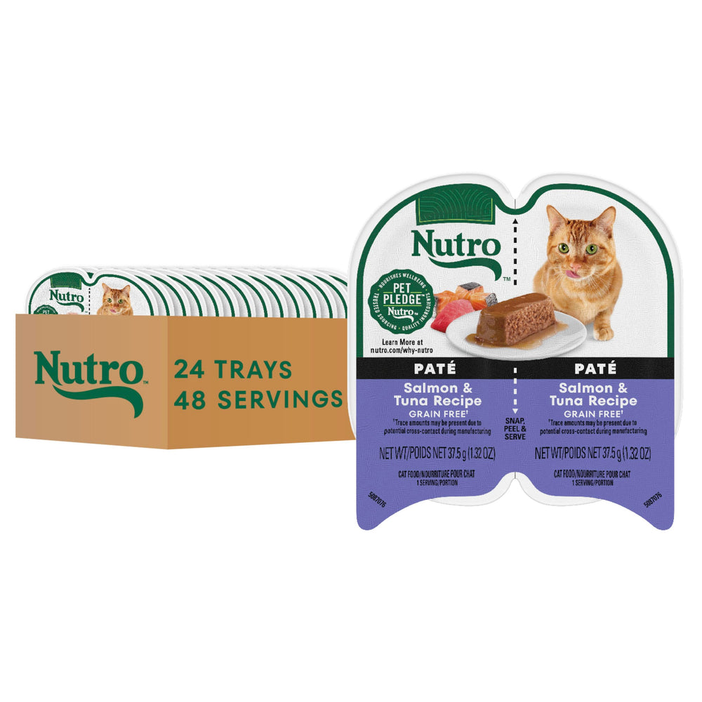 Nutro packaging avant pâté saumon et thon, présentation claire et rassurante