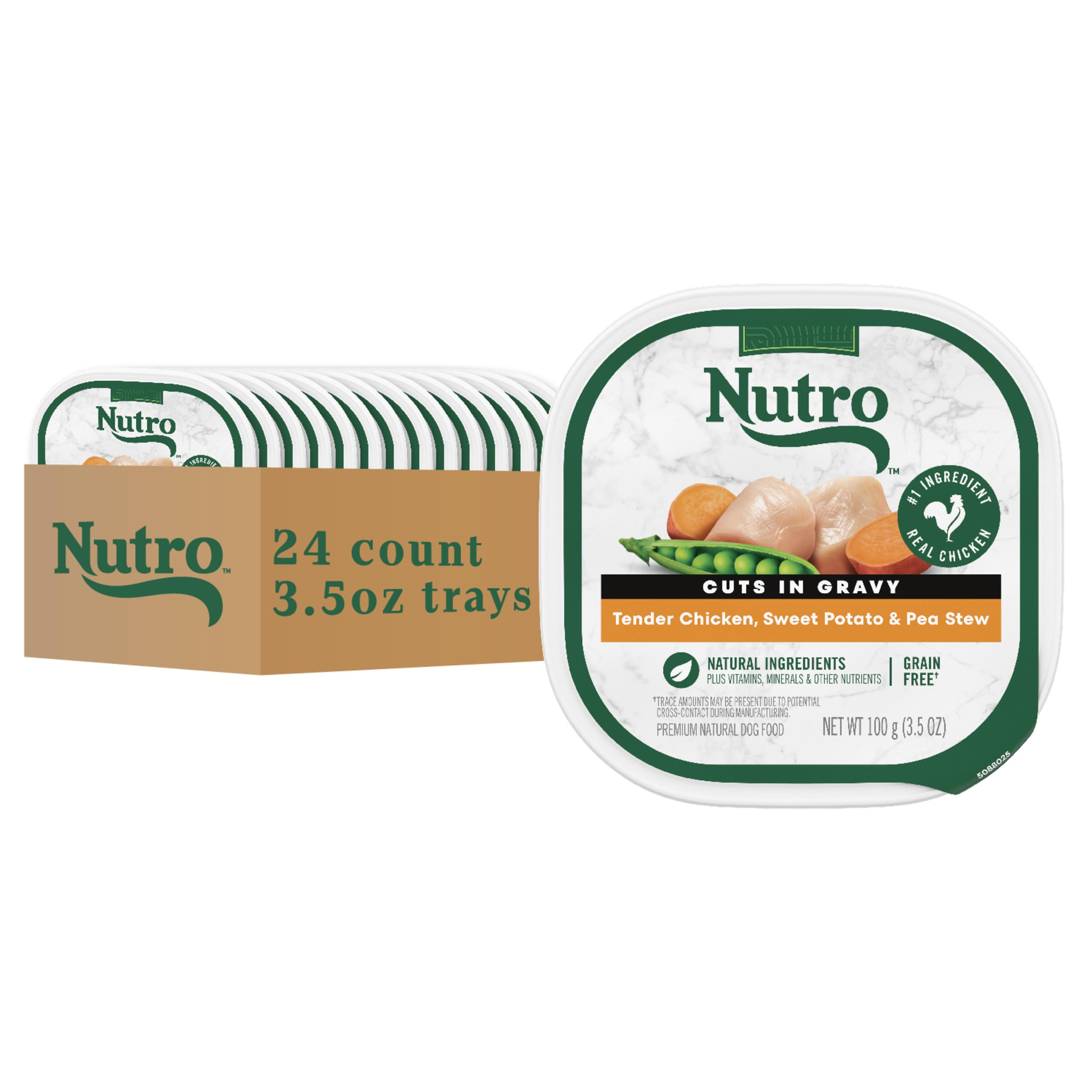 Nutro packaging avant du Tender Chicken Stew montrant le format pratique