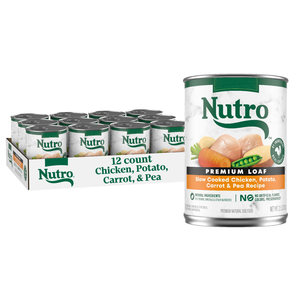 Nutro boîte face montrant étiquette claire et bénéfice protéines réelles