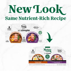 Nutro gros plan sur texture morceaux poulet et canard appétissants