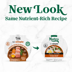 Nutro gros plan du bouillon au poulet révélant une texture humide appétissante