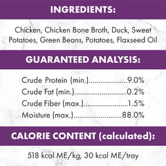 Nutro gros plan sur la texture du poulet et canard pour plus de protéine