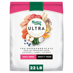 Nutro emballage face montrant la recette et le format 22 lb bénéfice clarté