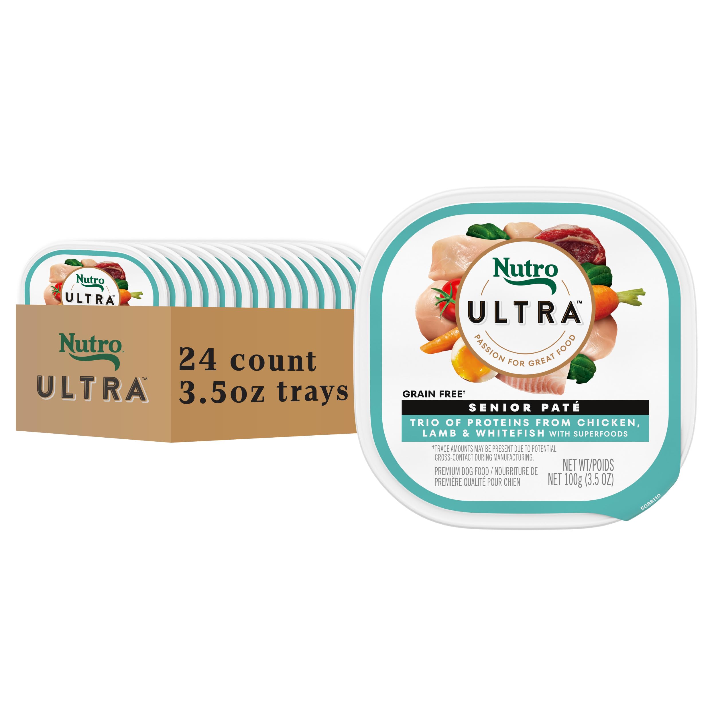 Nutro Ultra face de la boîte montrant la recette et l’emballage