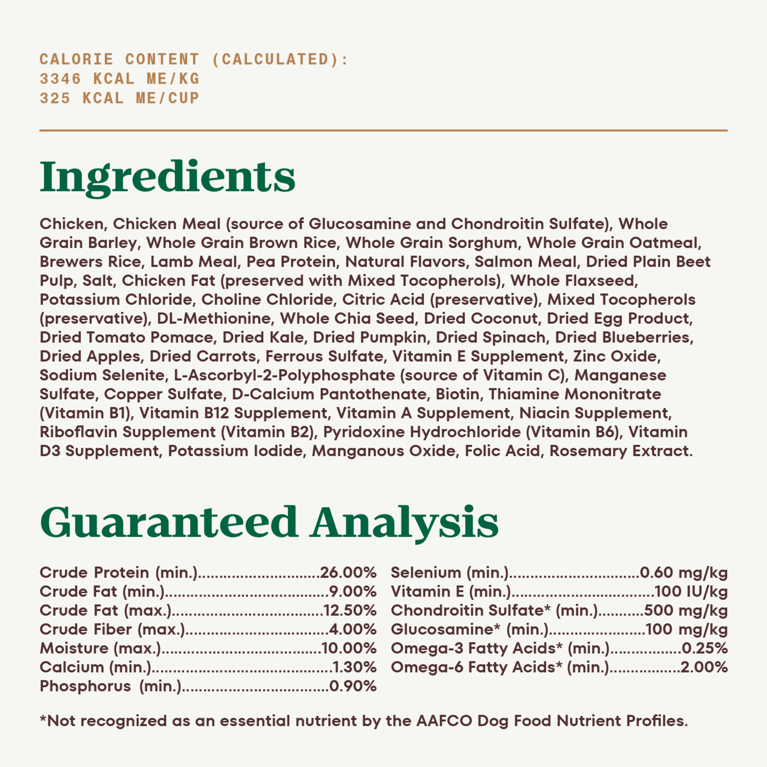 Nutro Ultra tableau de dosage pour ajuster les portions selon poids