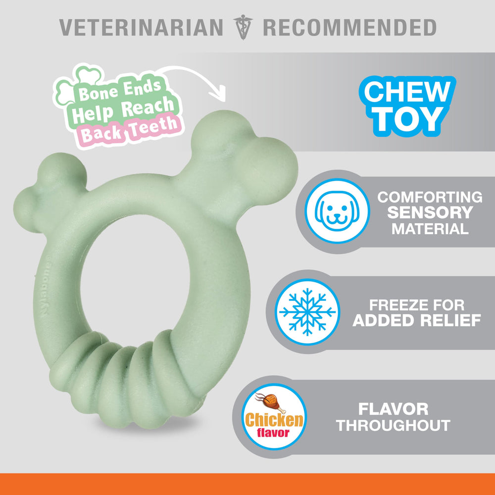 Nylabone anneau avec embouts en os atteignant molaires et confort
