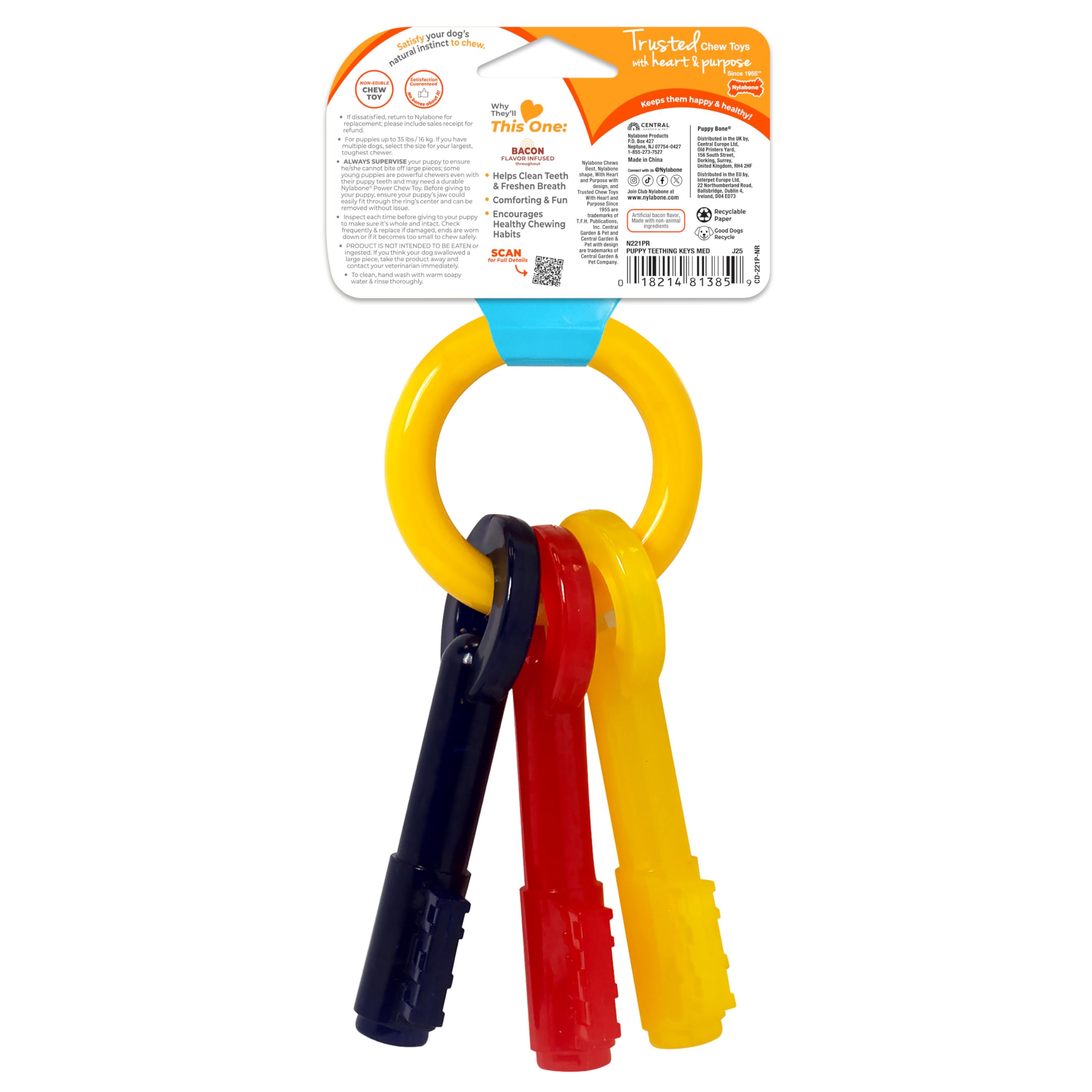 Nylabone emballage saveur bacon soulignant attractivité gustative ajoutée