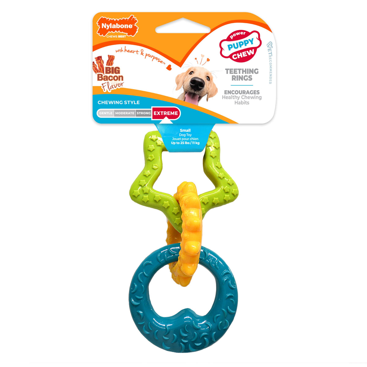 Nylabone anneau face avant montrant forme et robustesse