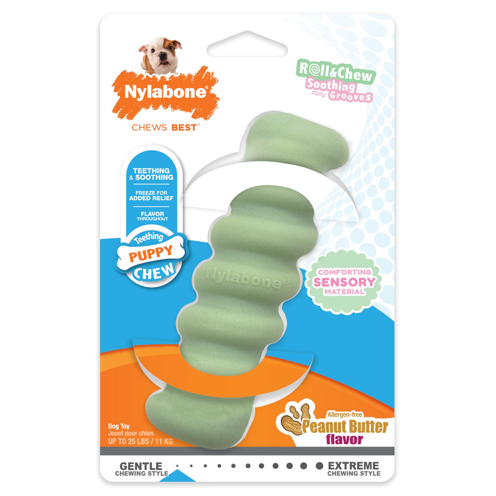 Nylabone emballage latéral mettant en valeur recommandations et usage