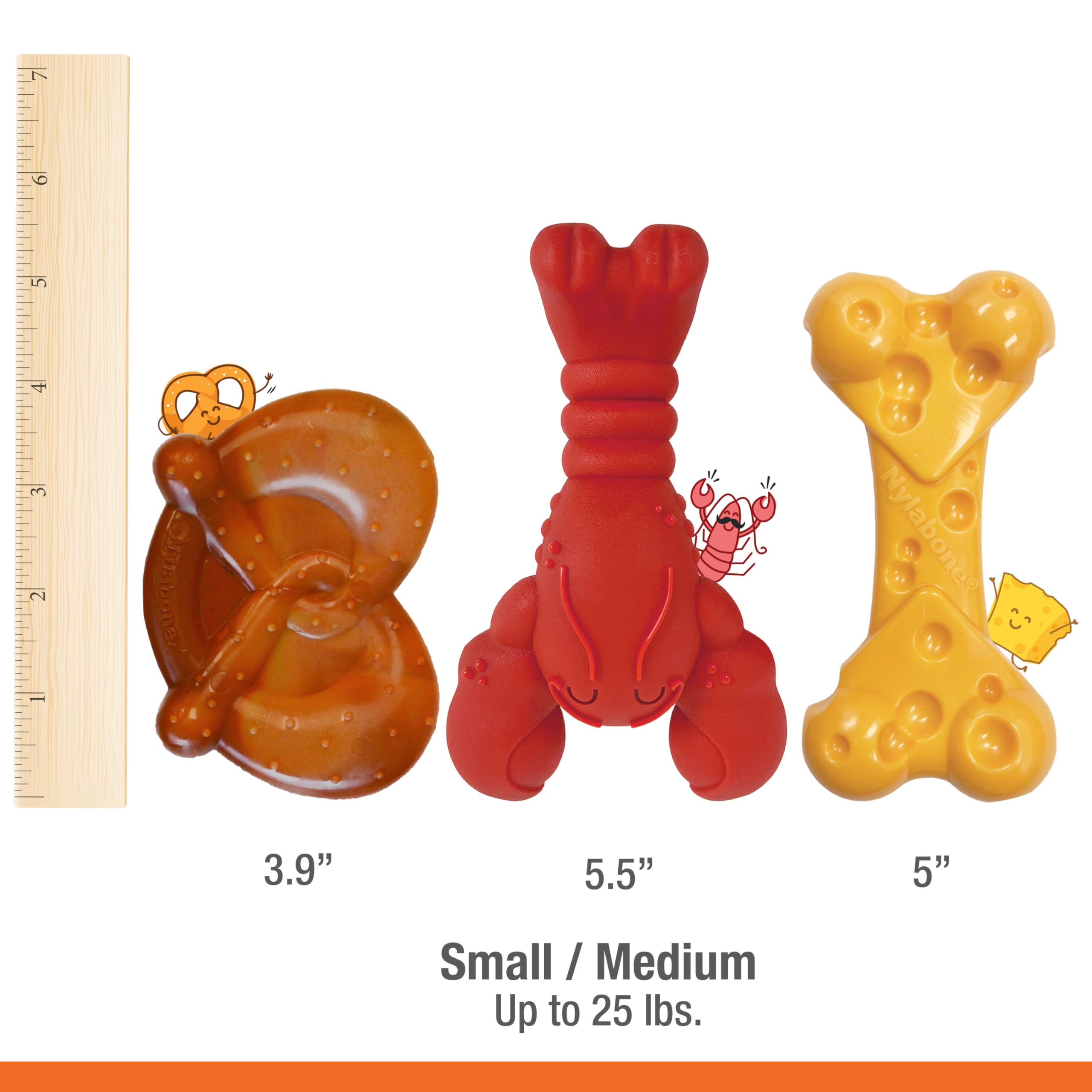 Nylabone forme brocoli facile à tenir aidant préhension du chien