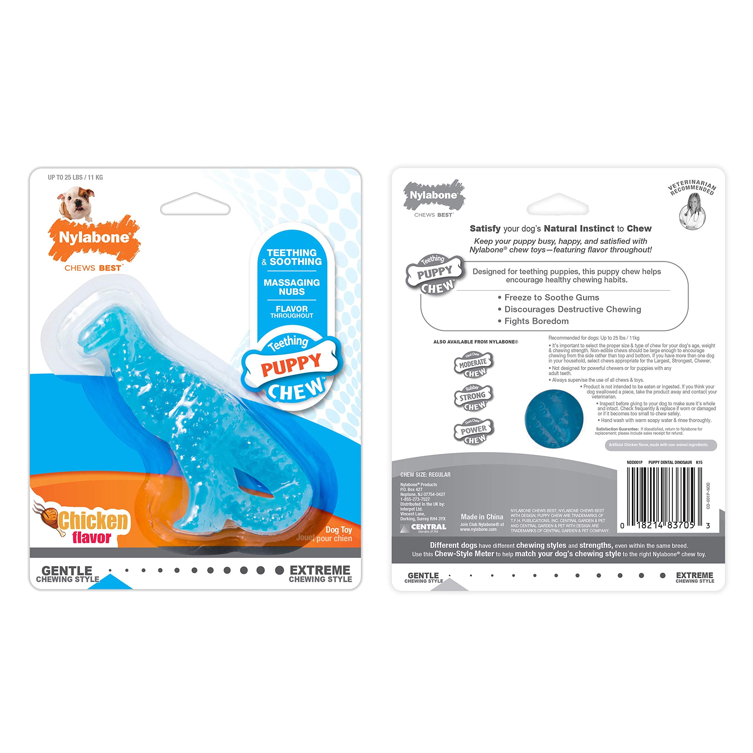 Nylabone chiot mordant jouet en situation favorise apprentissage