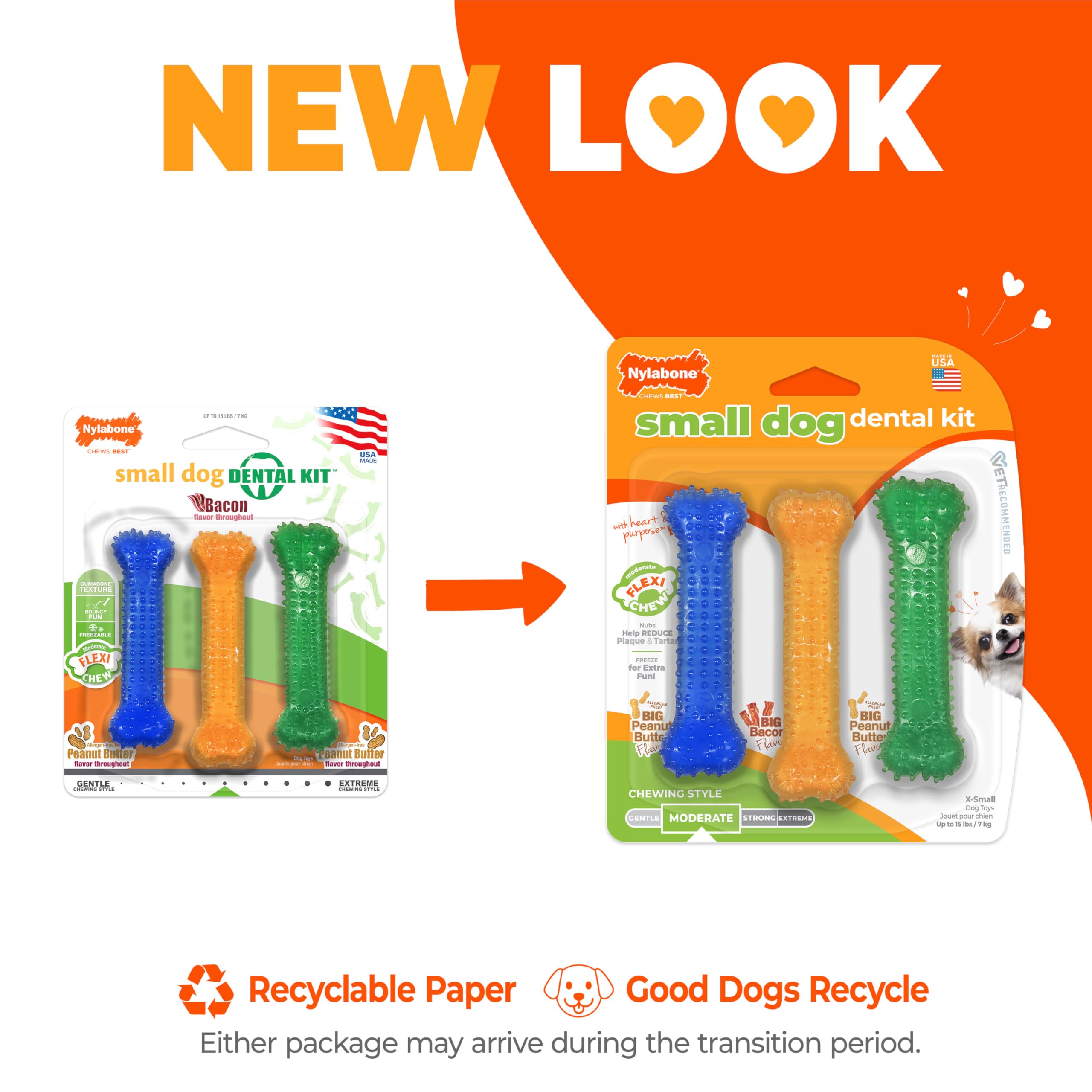 Nylabone gros plan des picots qui aident à nettoyer les dents