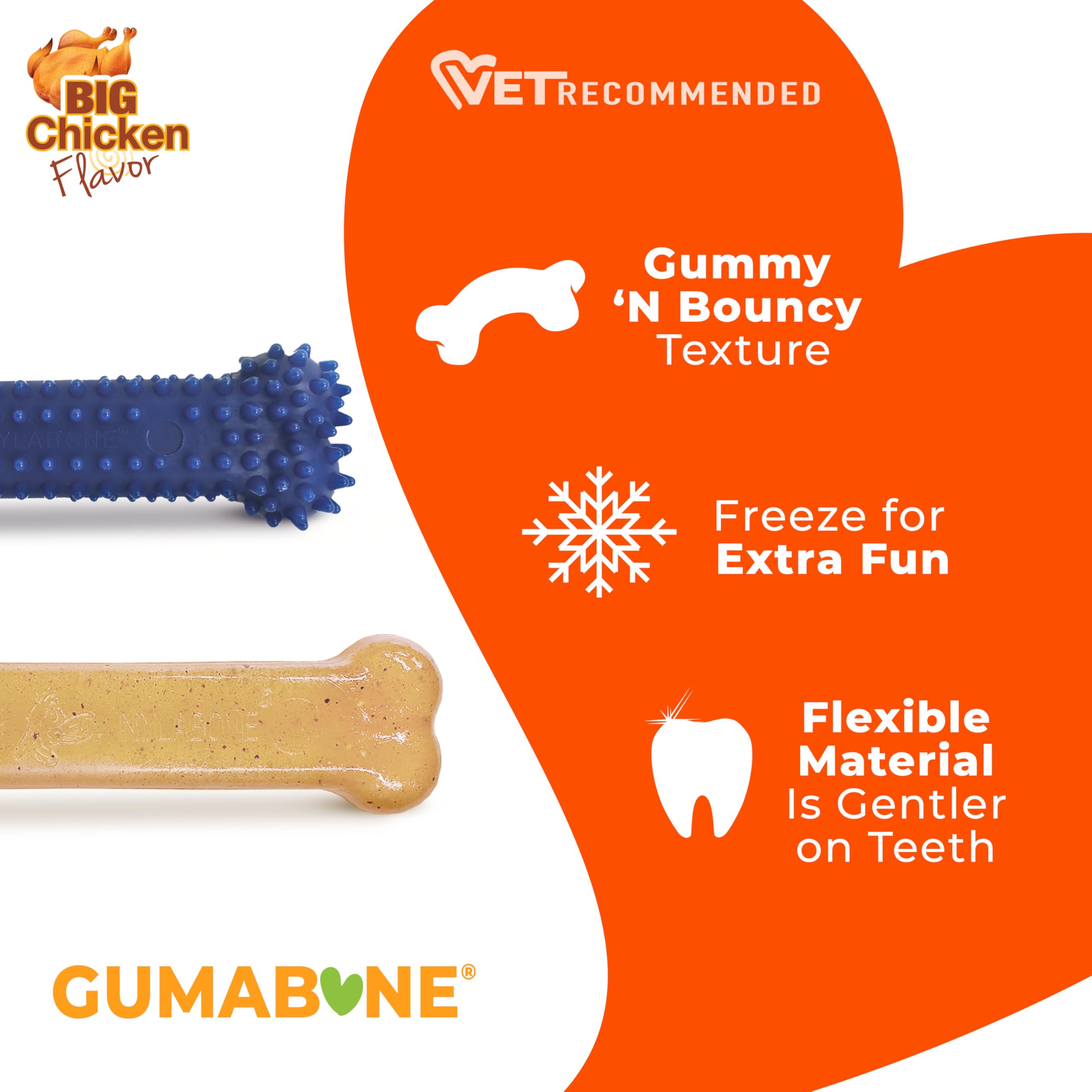 Nylabone deux jouets côte à côte offrant variété et stimulation