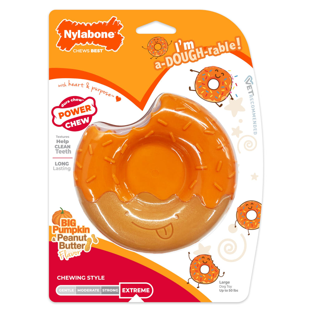 Nylabone donut face avant montrant la forme et la couleur orange attrayante