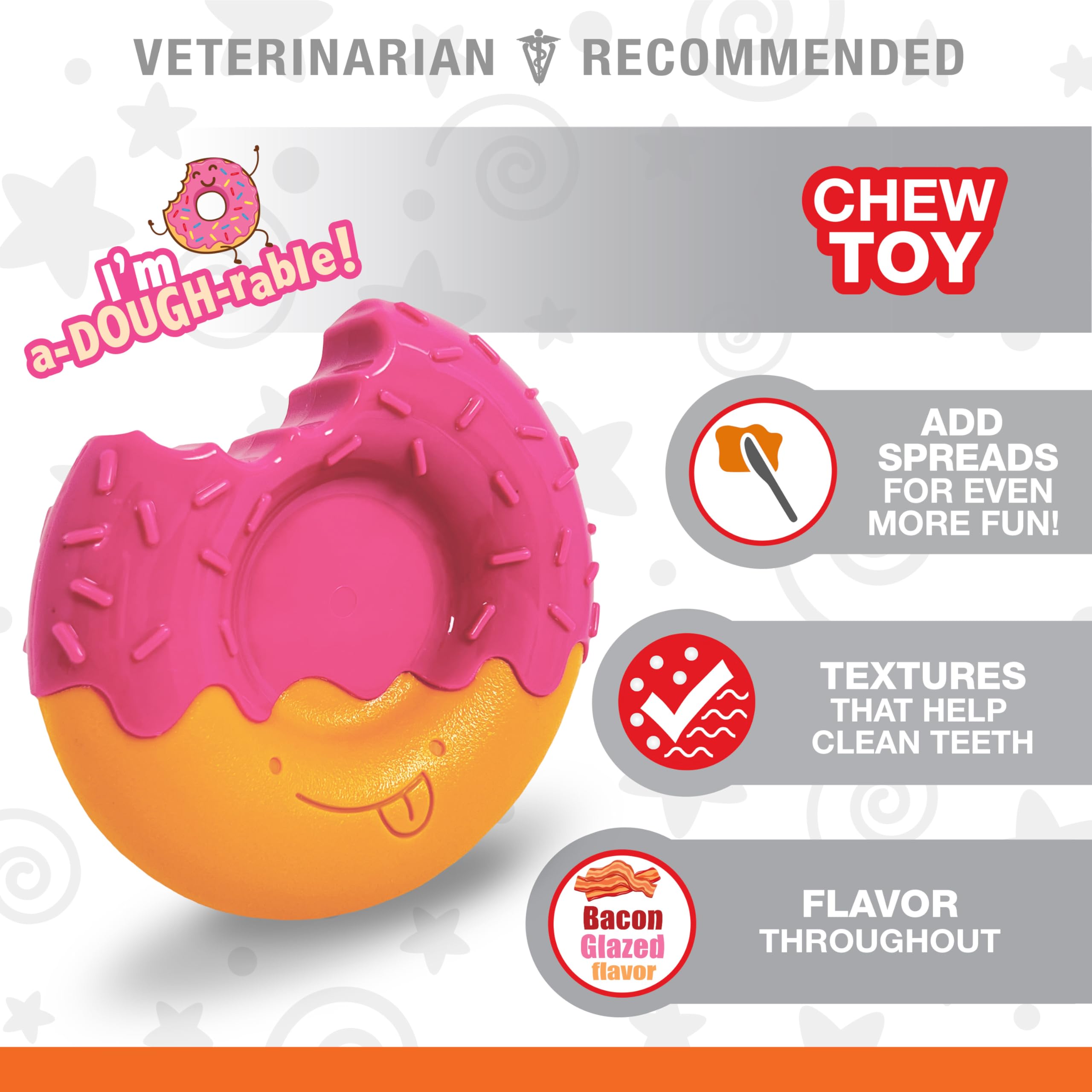 Nylabone gros plan sur texture offrant frottement et nettoyage dentaire