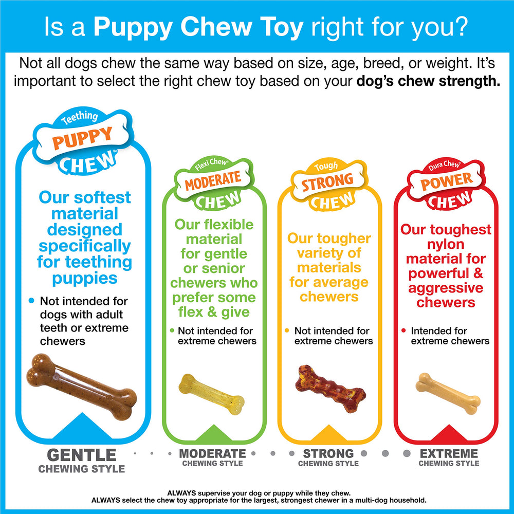 Nylabone packaging et label informatif sécurité et recommandations