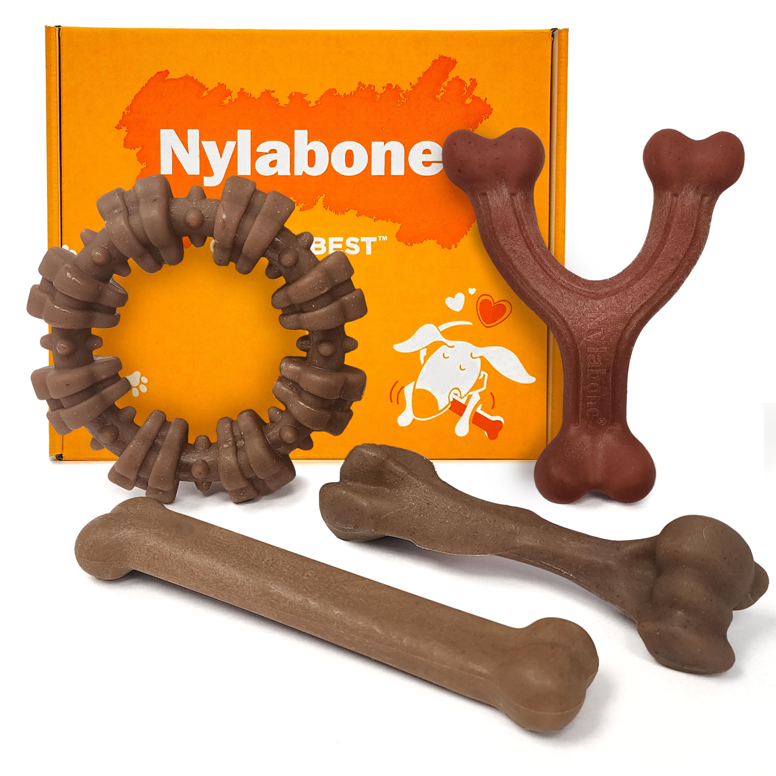 Nylabone face avant emballage montrant le pack et bénéfice durabilité