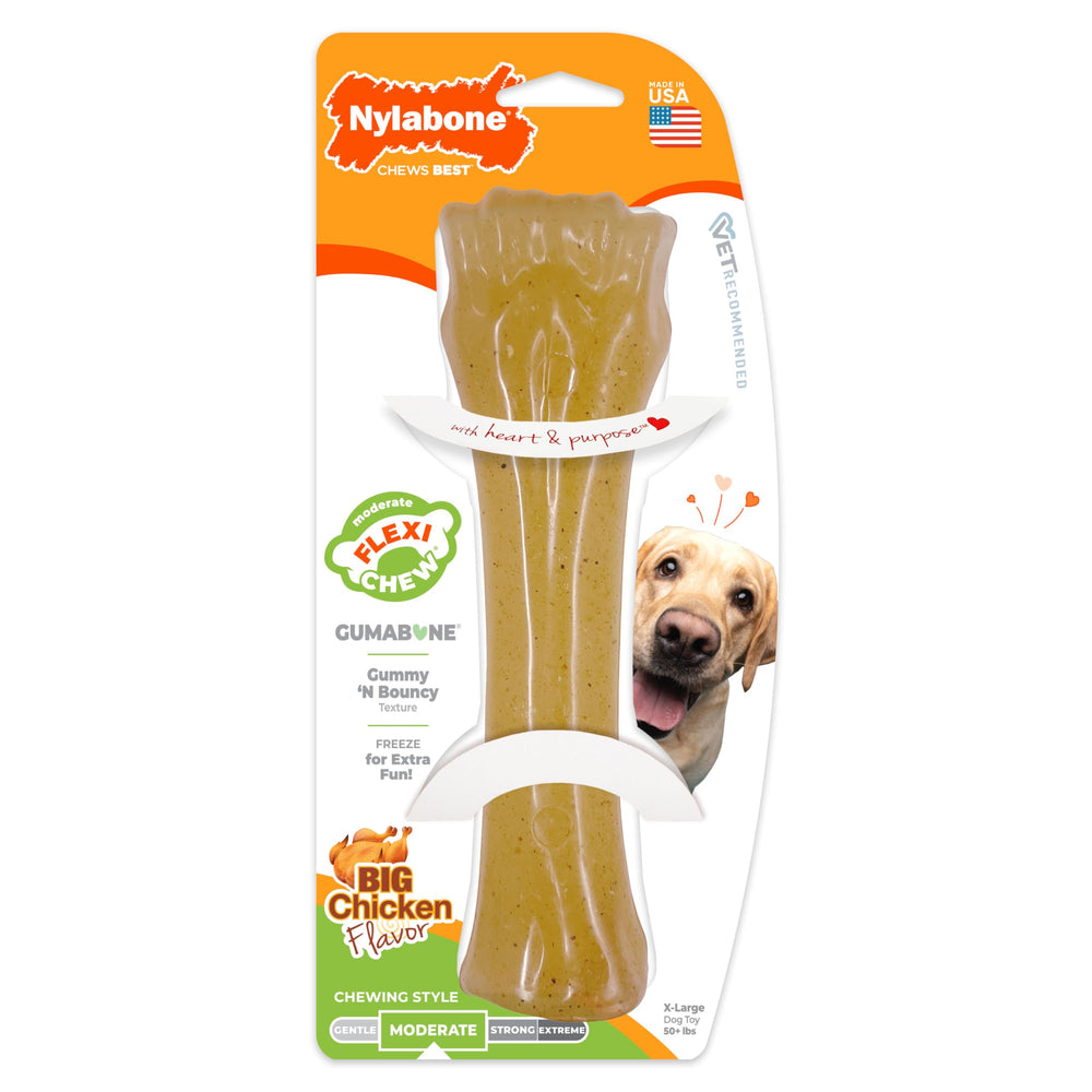 Nylabone Flexi Chew vue avant montrant forme knuckle, stimule mastication saine