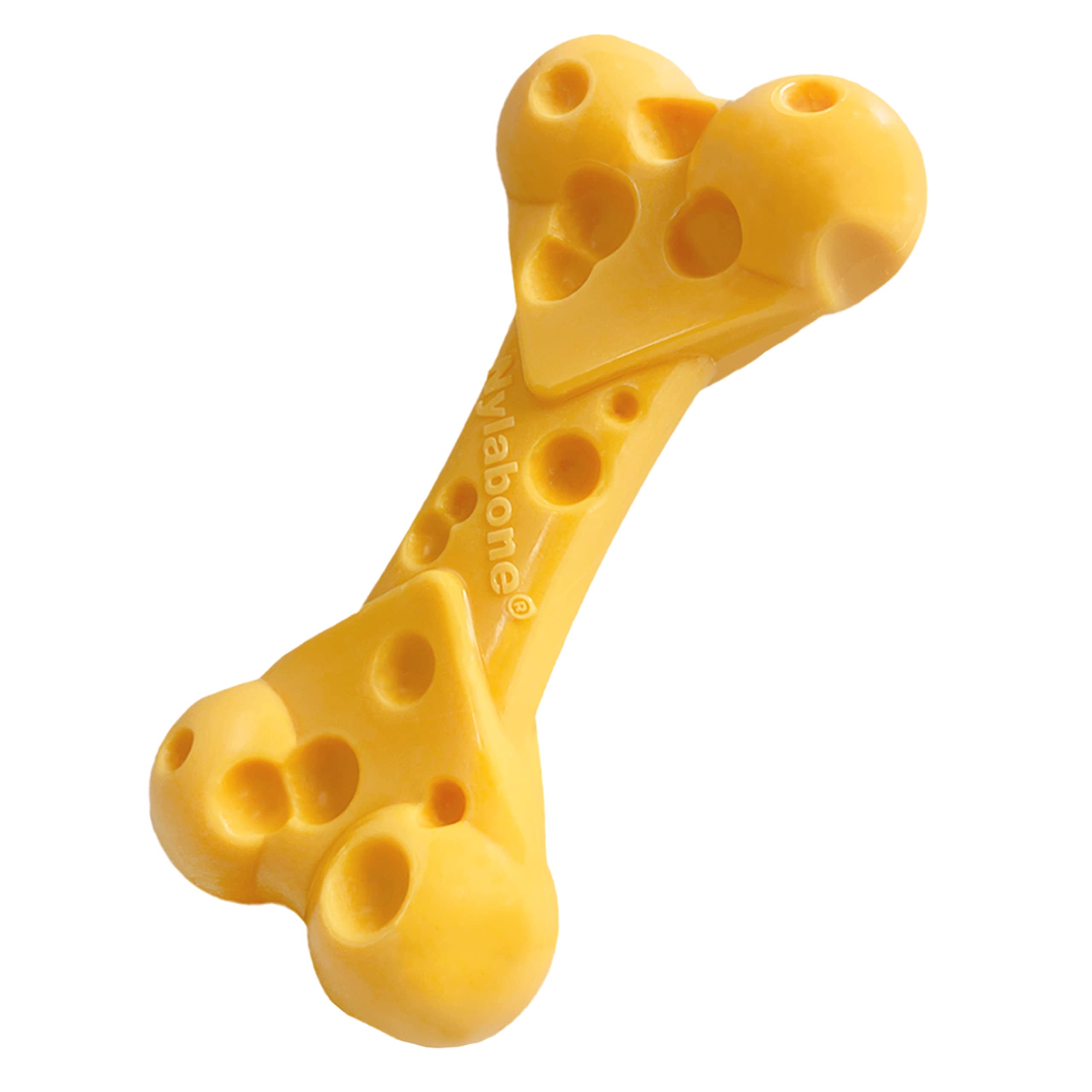 Nylabone gros plan sur texture rugueuse pour nettoyer les dents