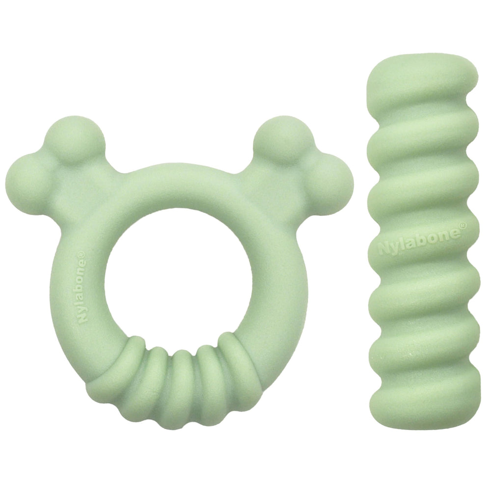 Nylabone emballage avant montrant lot 2 jouets et bénéfice soulagement