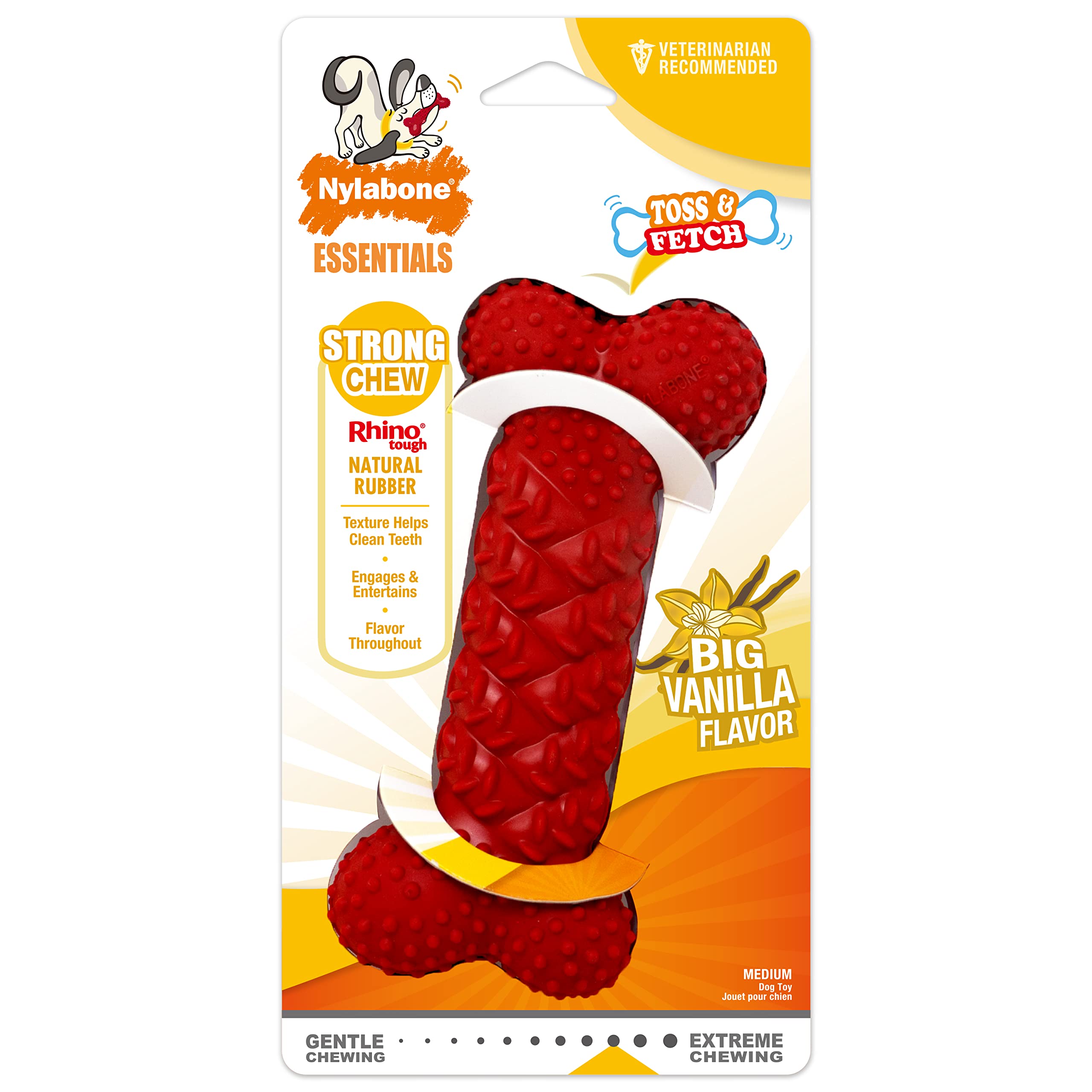 Nylabone Fun N Fit vue avant montrant la forme tressée et robustesse pour jeu durable