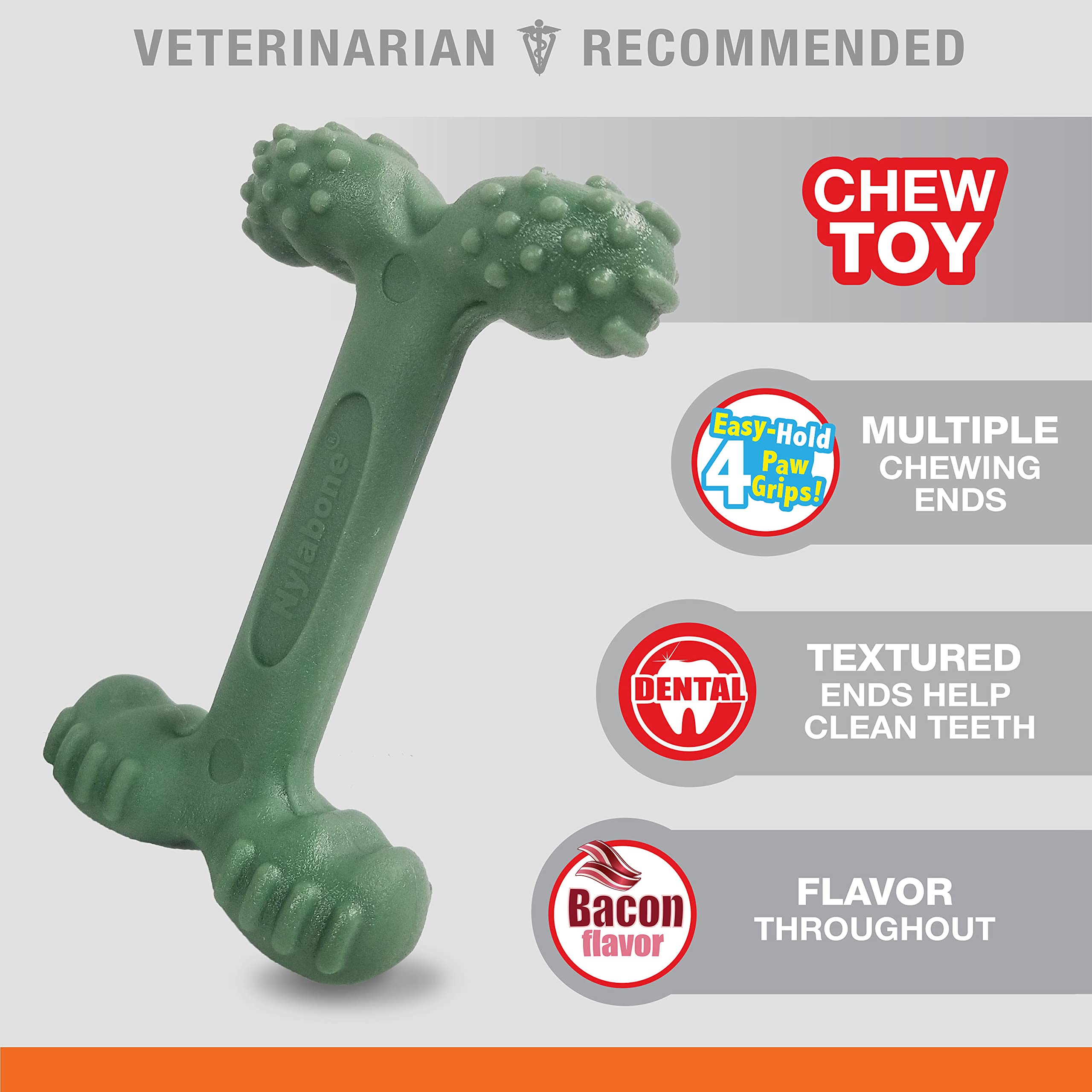 Nylabone gros plan sur 4 grips pattes pour meilleure prise