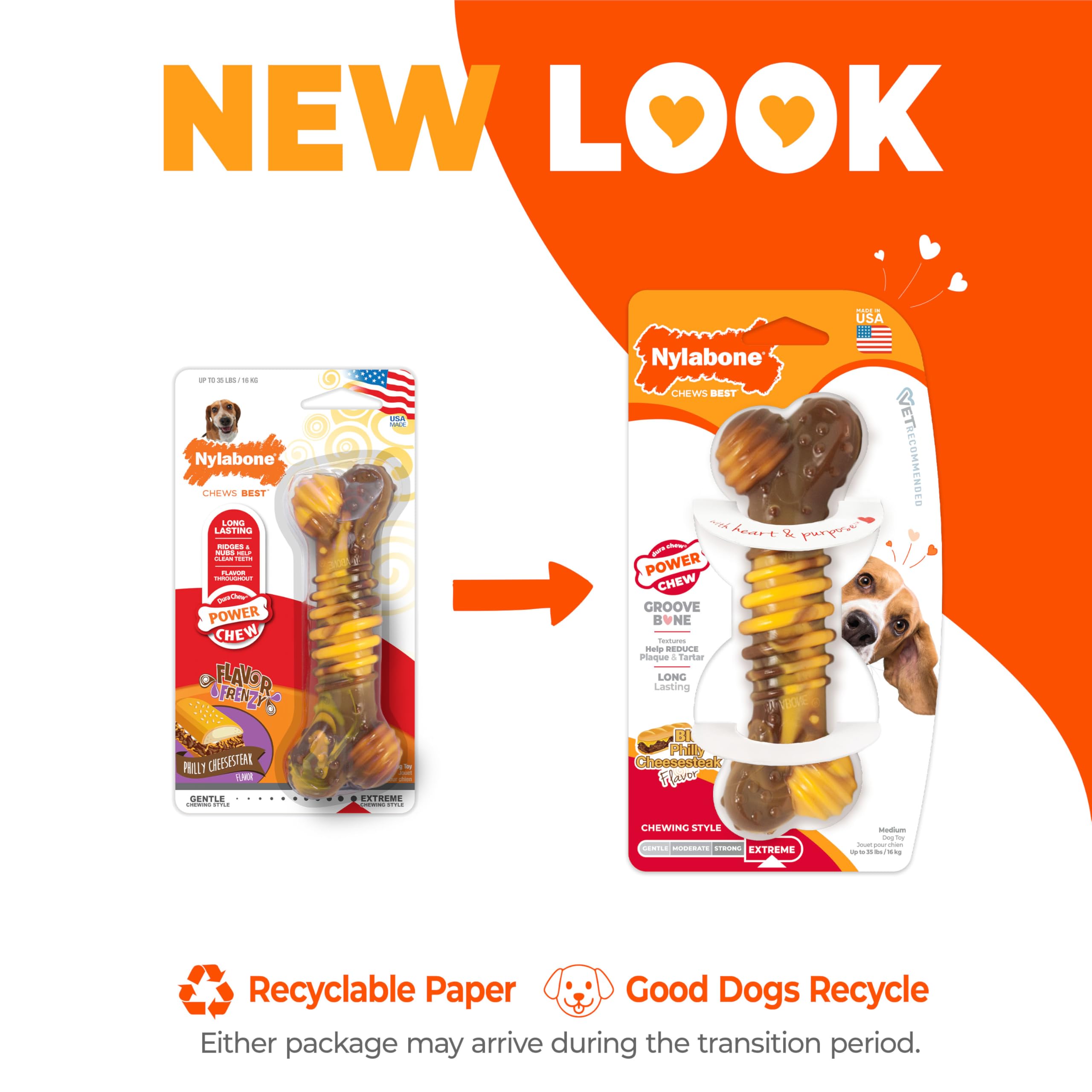Nylabone gros plan texture et nubs qui nettoient les dents efficacement