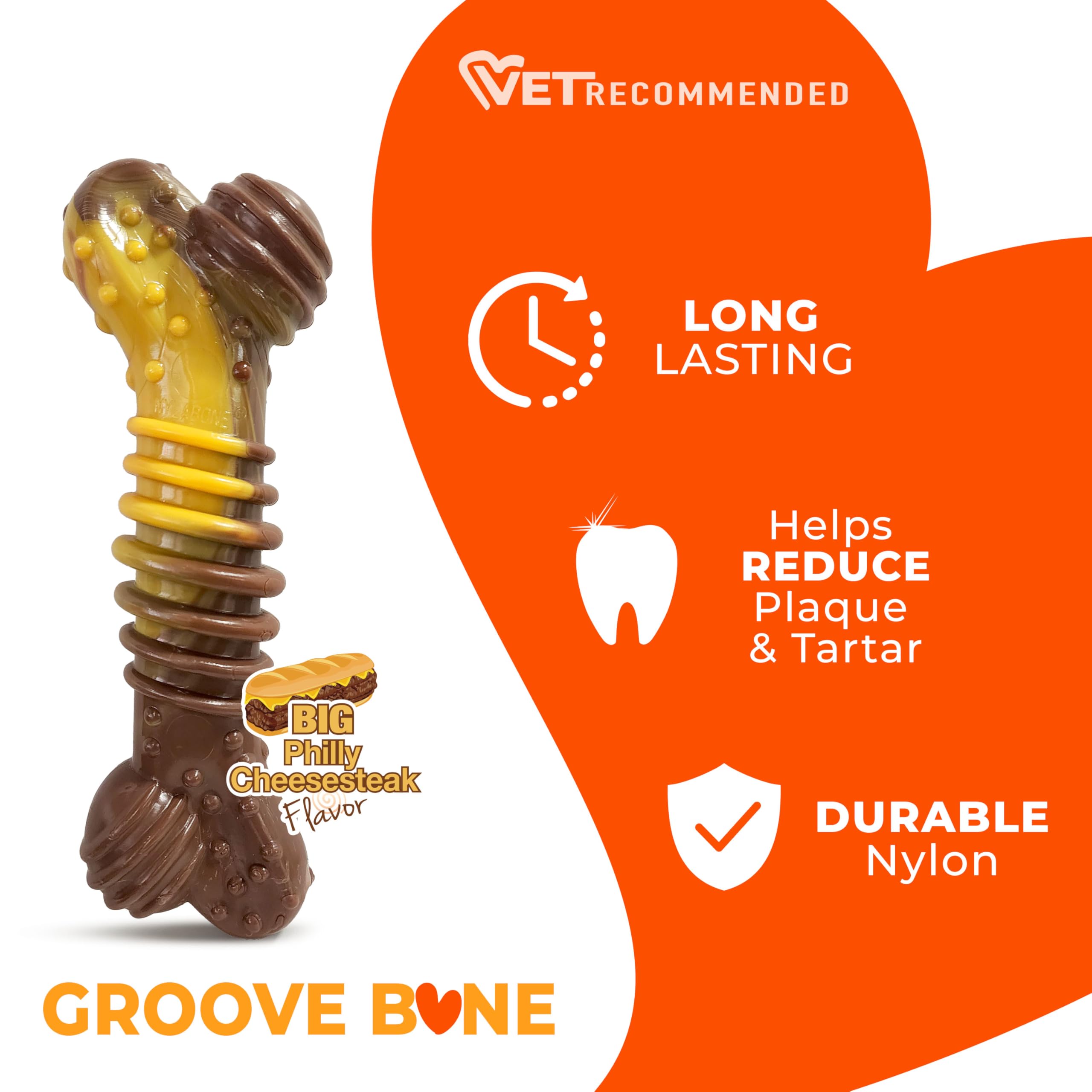 Nylabone vue latérale illustrant l'épaisseur résistante pour mâcheurs forts