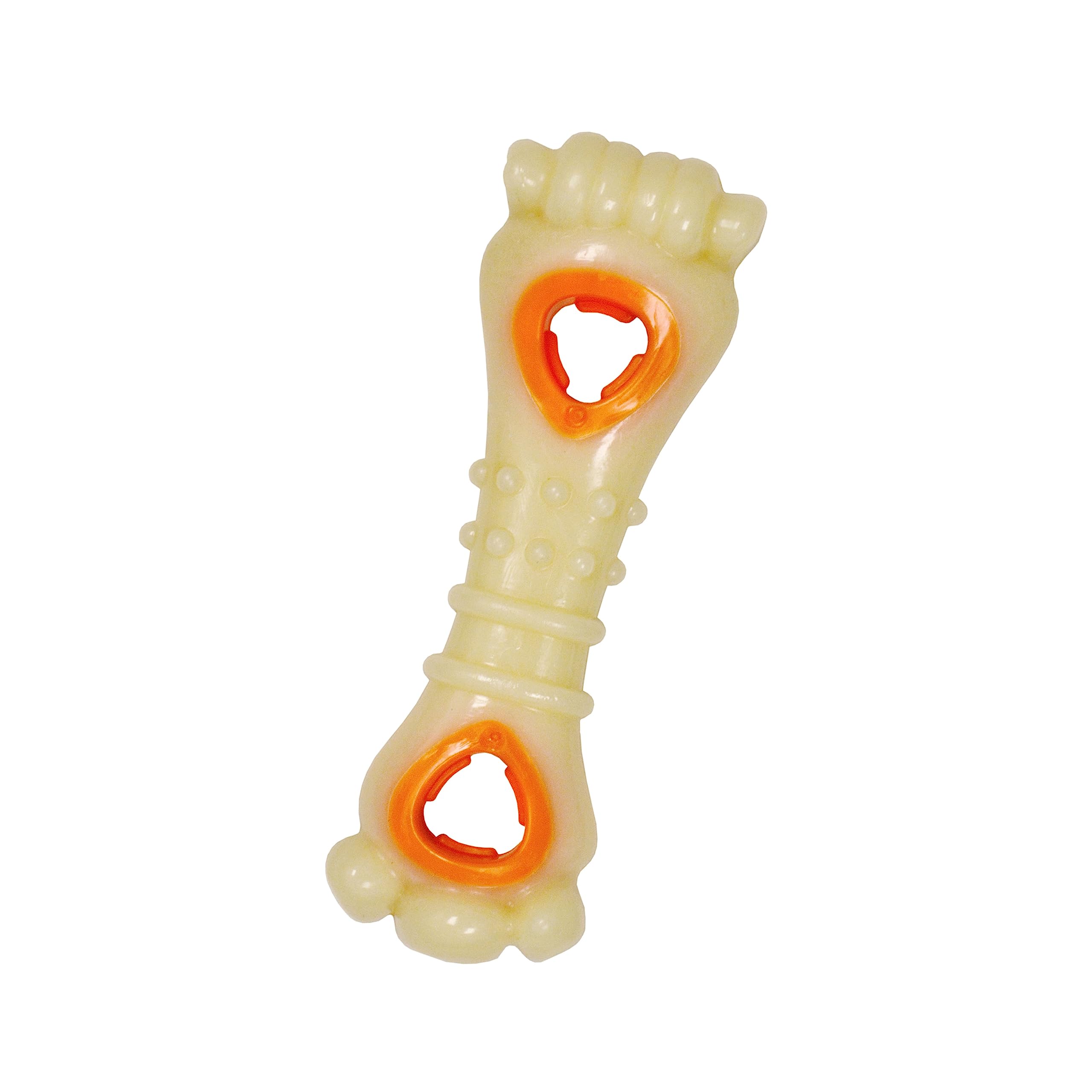Nylabone jouet en main pour montrer l’échelle et la prise sûre