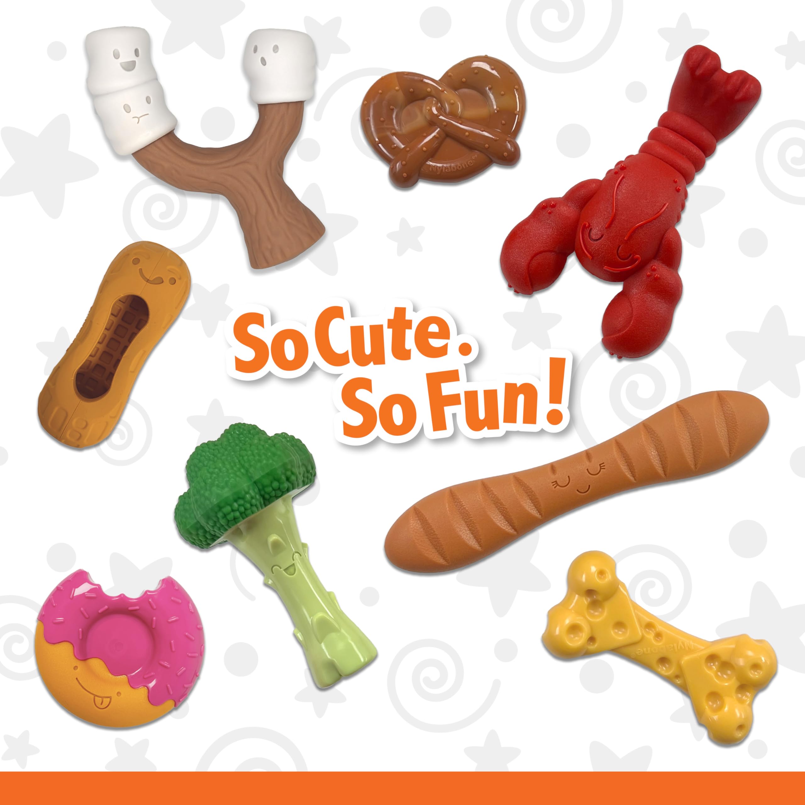 Nylabone face latérale de l'emballage listant caractéristiques produit