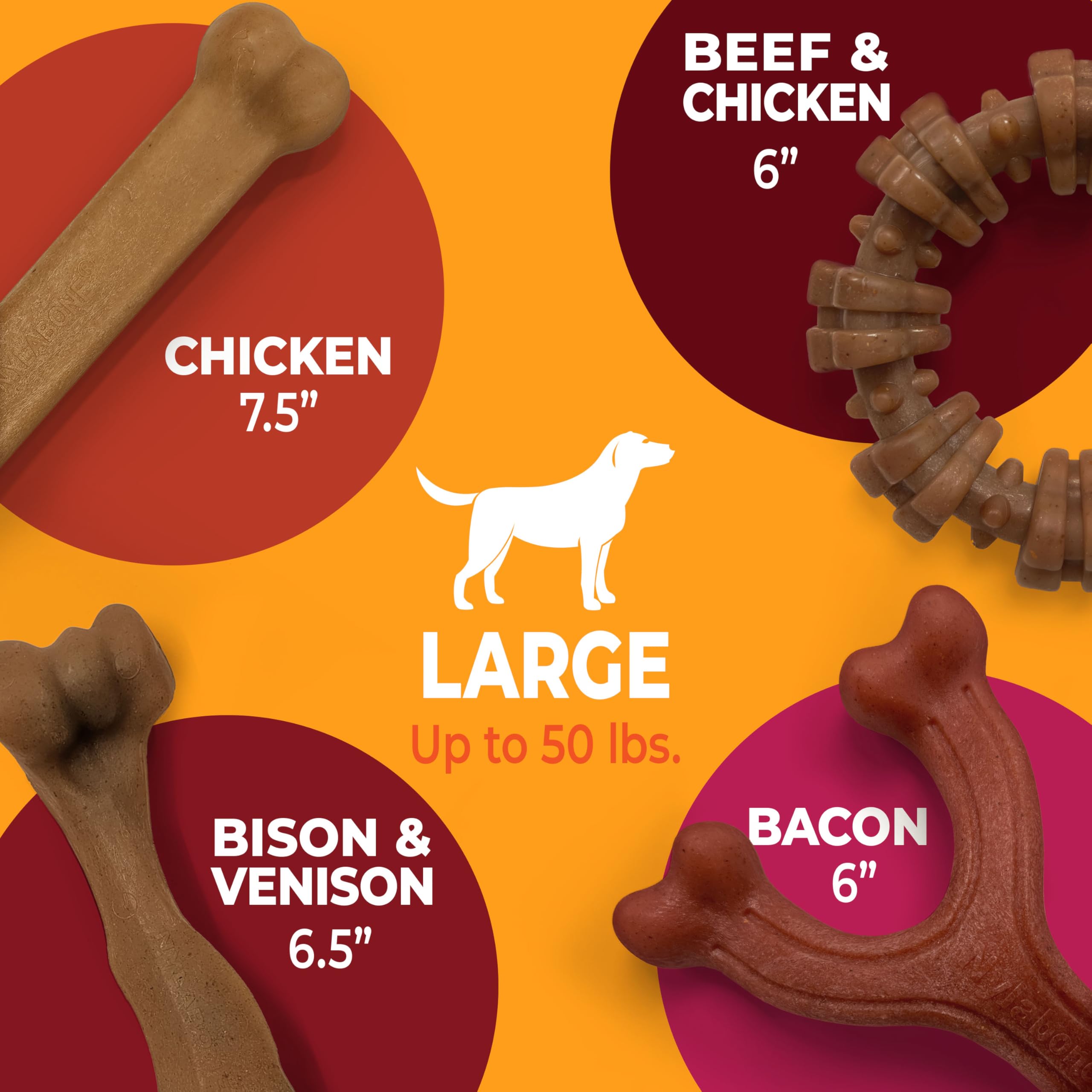 Nylabone original bone vue de face satisfaisant l’instinct de mâcher