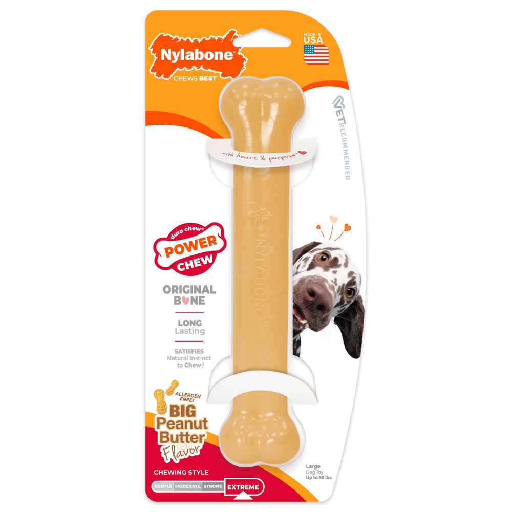 Nylabone os emballage avant montrant la durabilité et la taille