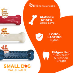Nylabone os tenu en main pour visualiser la taille adaptée aux petits chiens