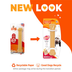 Nylabone os tenu en main pour visualiser l'échelle et la robustesse