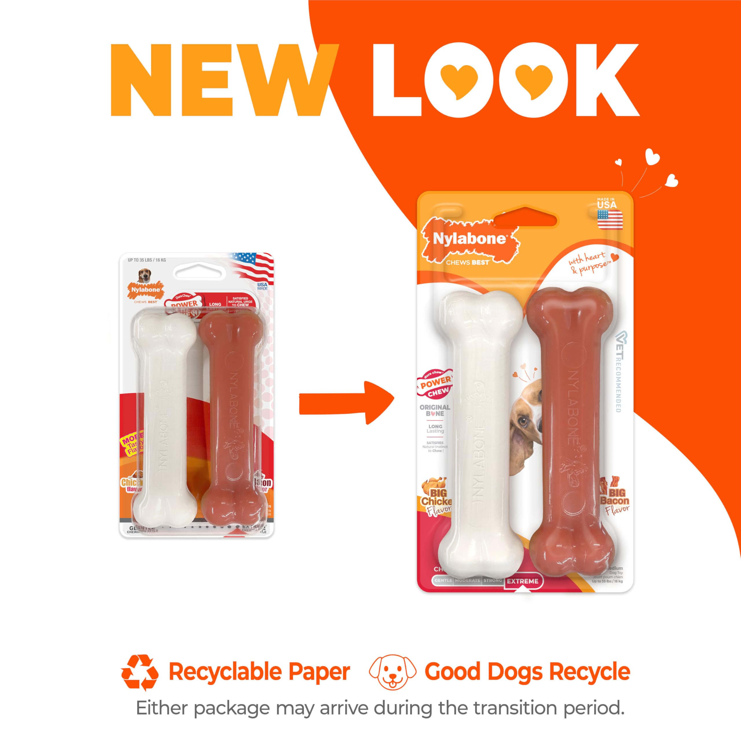 Nylabone gros plan sur la texture en nylon montrant la résistance au mordant