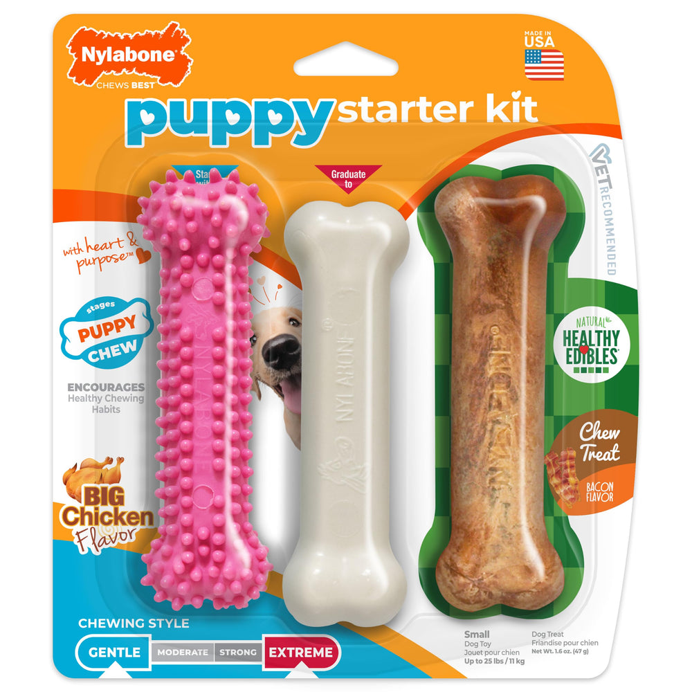 Nylabone packaging avant rose montre le kit et facilite le choix