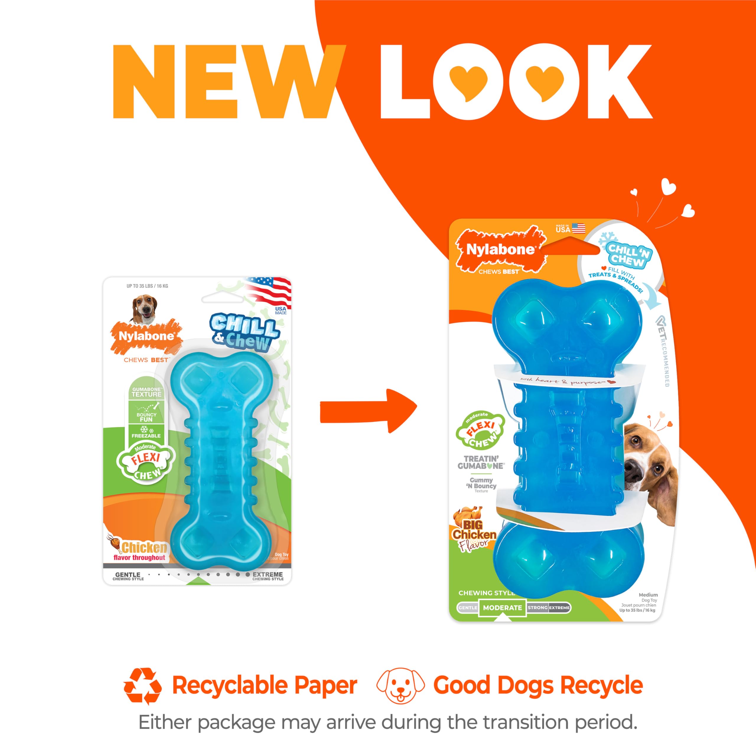Nylabone poches remplies de friandise pour stimulation mentale