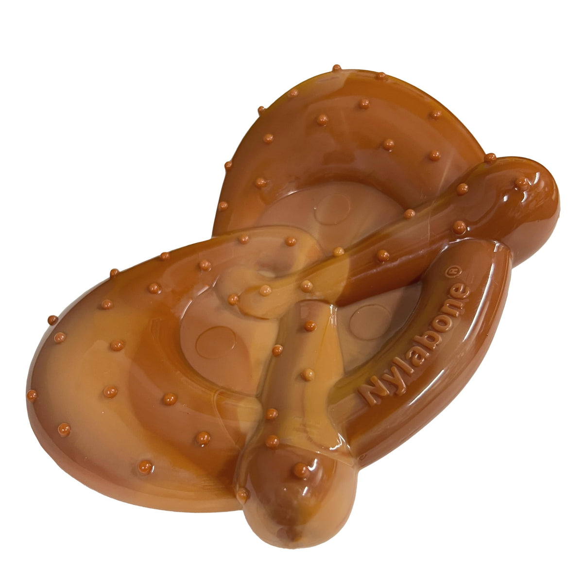 Nylabone pretzel face avant montrant forme amusante et robustesse