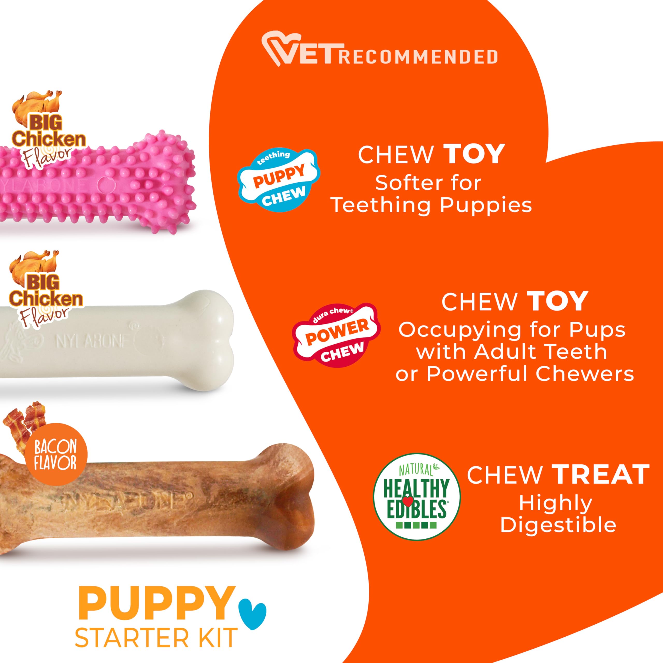 Nylabone comparaison taille sur règle montre dimensions adaptées