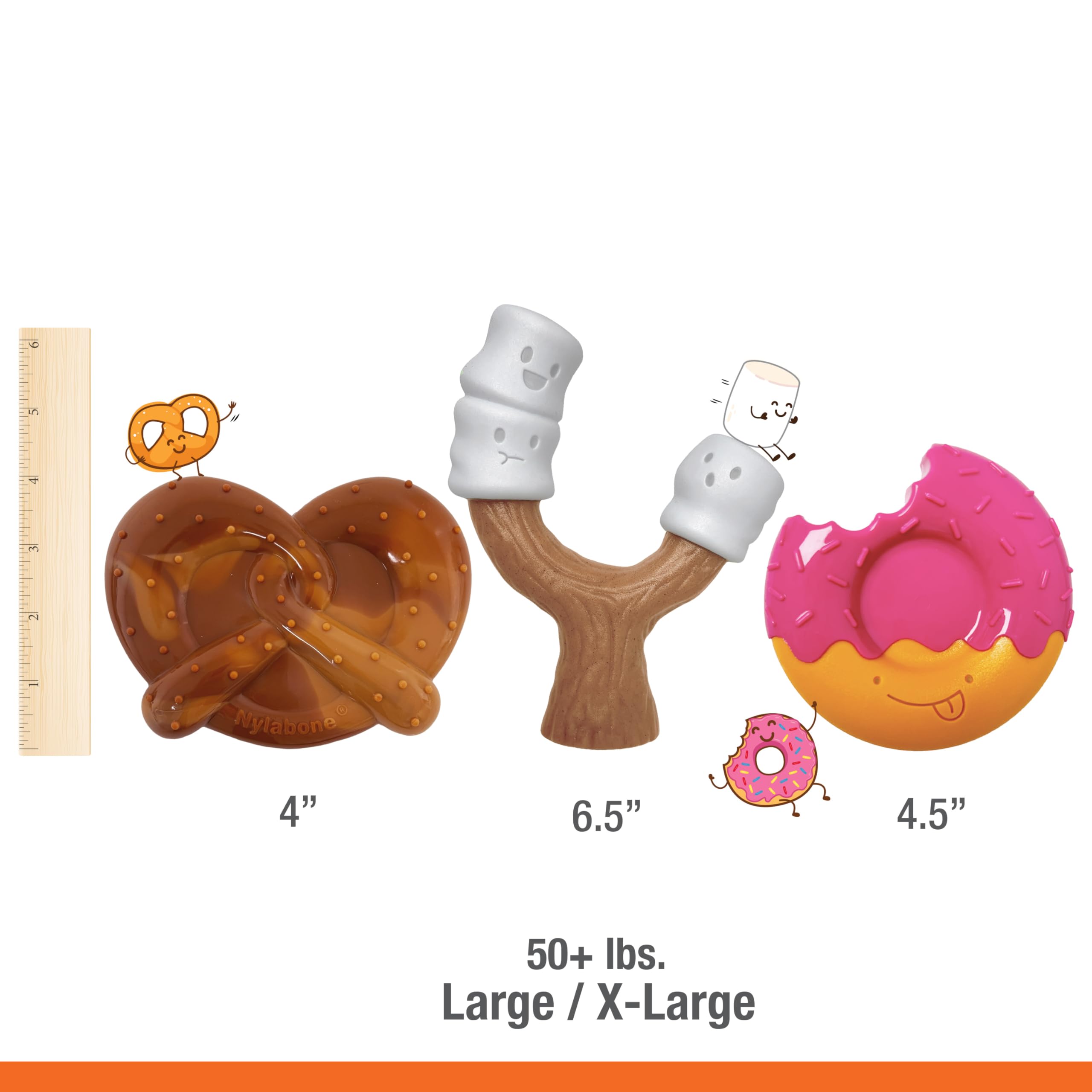 Nylabone vue d’ensemble des trois formes soulignant variété et stimulation