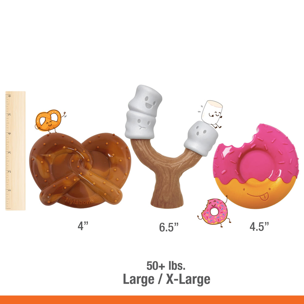 Nylabone vue d’ensemble des trois formes soulignant variété et stimulation