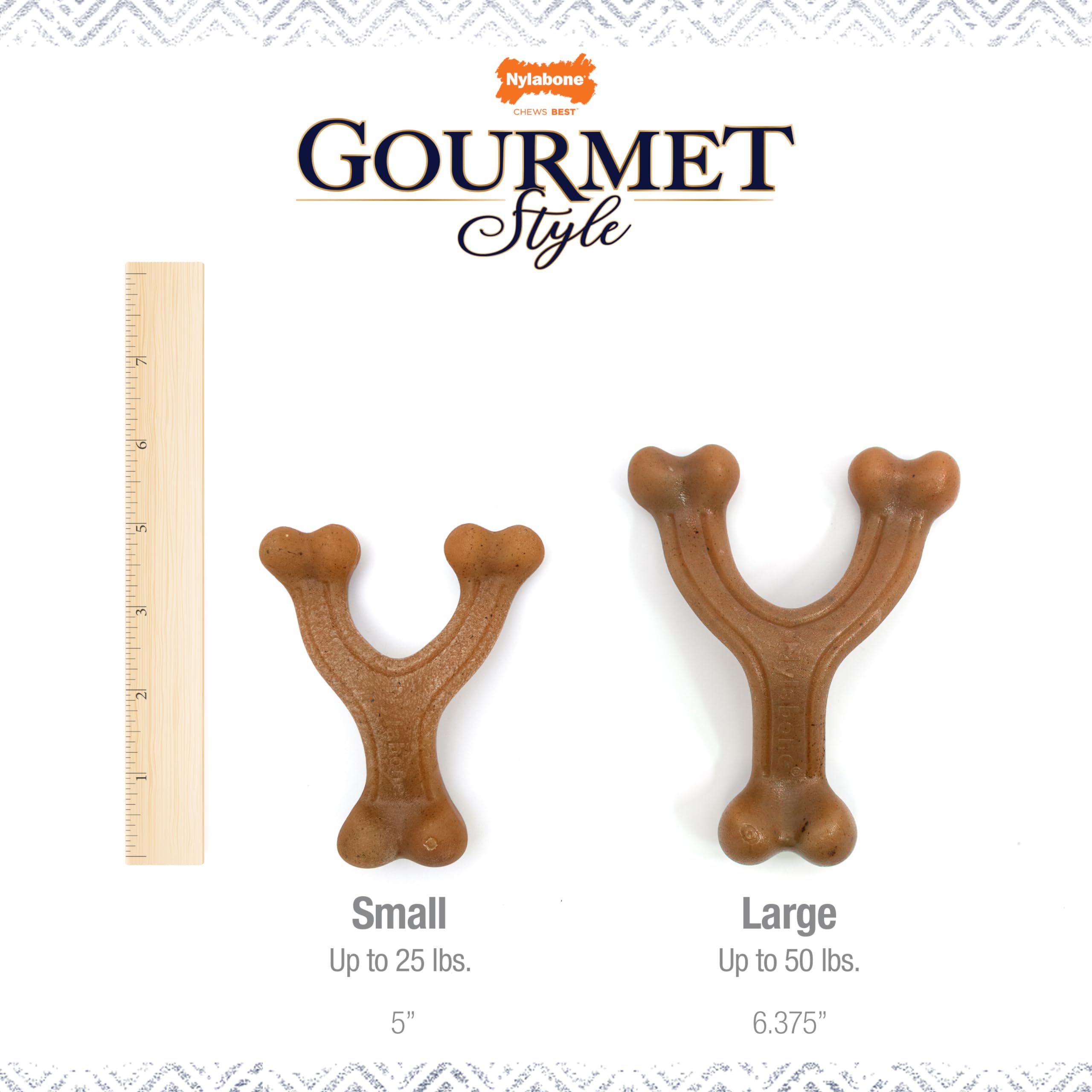 Nylabone chiot tenant le wishbone, favorise mastication longue et confortable