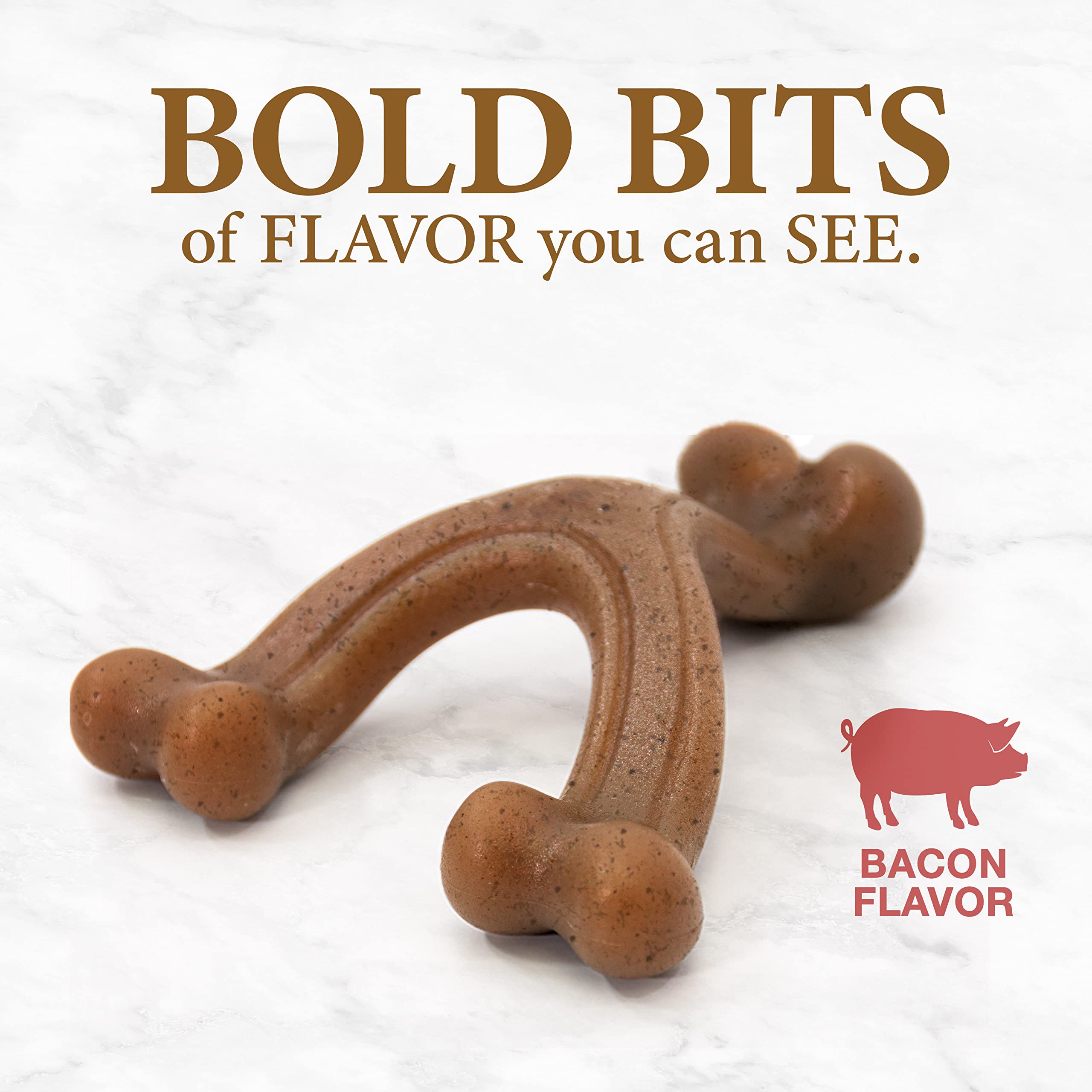 Nylabone vue de côté montrant la courbure ergonomique et prise facile